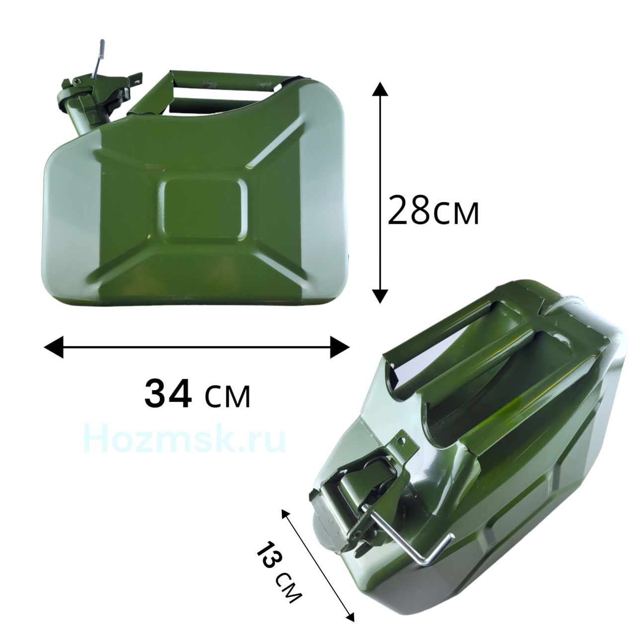 Канистра для бензина металлическая 10 л, горизонтальная оптом